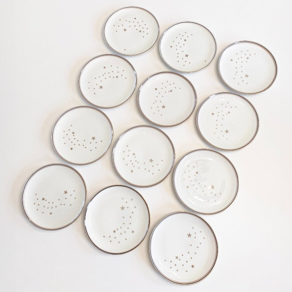 12 x Bing & Grøndahl Milky Way Mælkevej Salad Plate Salattallerken No 26 - 1958